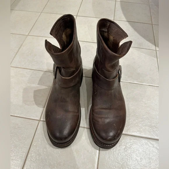 Frye Brown Leather Ankle Boots - Picture 10 of 12